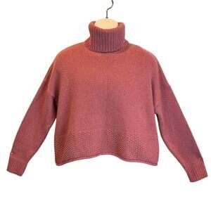 Madewell NWT Corsica Stitch Merino Mix Turtleneck Sweater in Heather Mauve Sz M